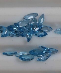 4x8mm Natural Swiss Blue Topaz Faceted Marquise Cut Gemstone