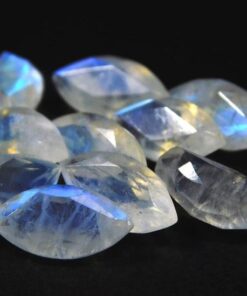 4x8mm Natural Rainbow Moonstone Faceted Marquise Cut Gemstone