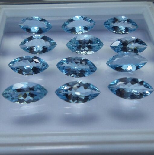 5x10mm Natural Sky Blue Topaz Faceted Marquise Cut Gemstone