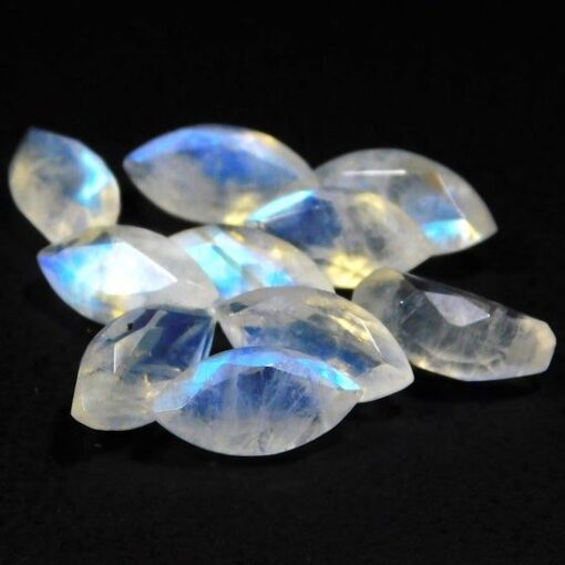5x10mm Natural Rainbow Moonstone Faceted Marquise Cut Gemstone