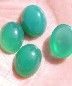 3x5mm Natural Green Chalcedony Smooth Oval Cabochon