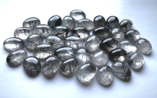 3x5mm Natural Black Rutile Smooth Oval Cabochon