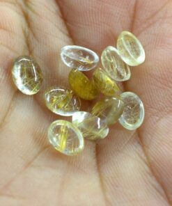 3x5mm Natural Golden Rutile Smooth Oval Cabochon