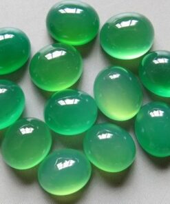 4x5mm Natural Green Chalcedony Smooth Oval Cabochon