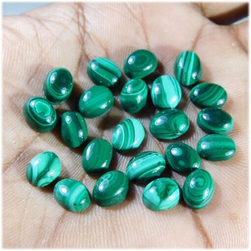 4x5mm Natural Malachite Smooth Oval Cabochon