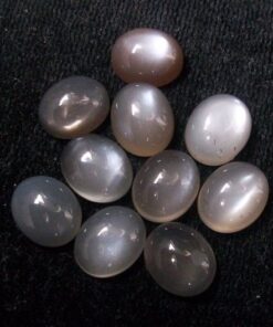 4x5mm Natural Gray Moonstone Smooth Oval Cabochon