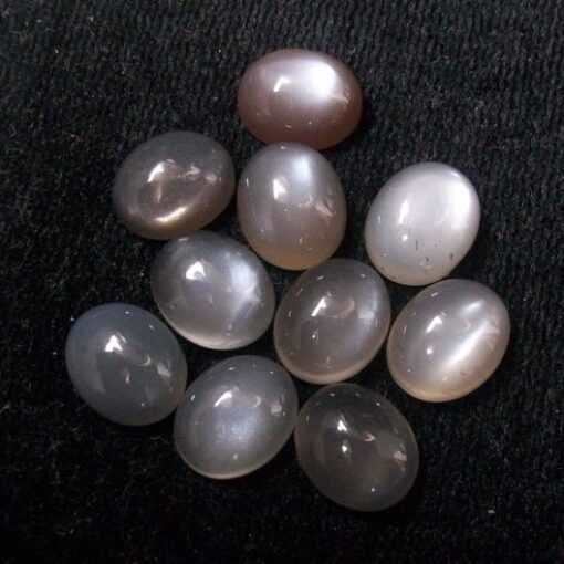 4x5mm Natural Gray Moonstone Smooth Oval Cabochon