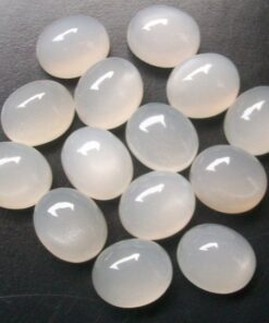 4x5mm Natural White Moonstone Smooth Oval Cabochon