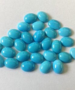 4x5mm Natural Sleeping Beauty Turquoise Smooth Oval Cabochon