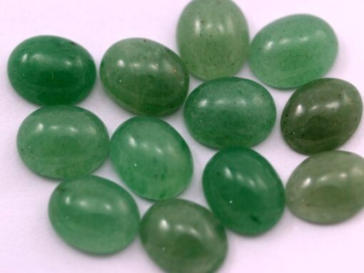 4x6mm Natural Green Aventurine Smooth Oval Cabochon