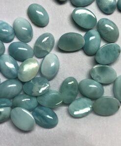 4x6mm Natural Larimar Smooth Oval Cabochon