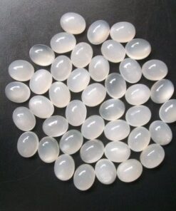 4x6mm Natural White Moonstone Smooth Oval Cabochon