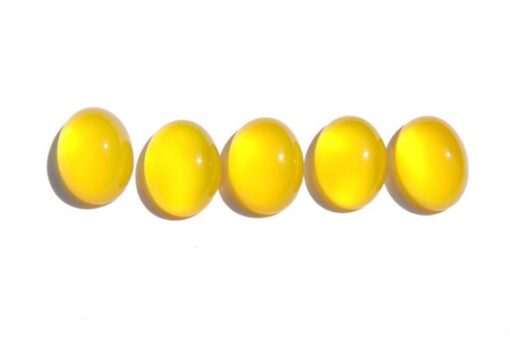 8x6mm Natural Yellow Chalcedony Smooth Oval Cabochon