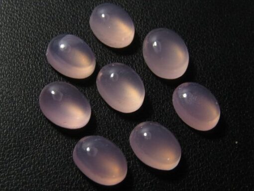 8x6mm Natural Pink Chalcedony Smooth Oval Cabochon