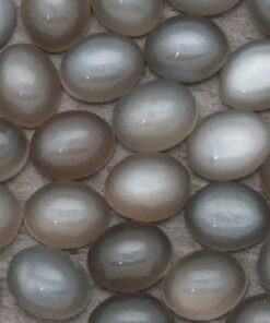 8x6mm Natural Gray Moonstone Smooth Oval Cabochon