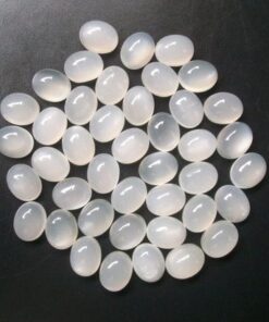 8x6mm Natural White Moonstone Smooth Oval Cabochon