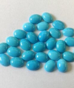 8x6mm Natural Sleeping Beauty Turquoise Smooth Oval Cabochon