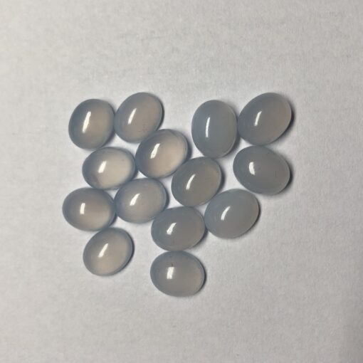 8x6mm Natural Blue Chalcedony Smooth Oval Cabochon