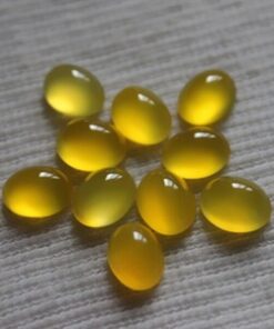 5x7mm Natural Yellow Chalcedony Smooth Oval Cabochon