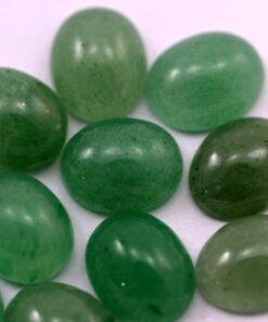 5x7mm Natural Green Aventurine Smooth Oval Cabochon