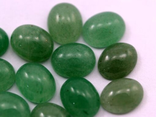 5x7mm Natural Green Aventurine Smooth Oval Cabochon