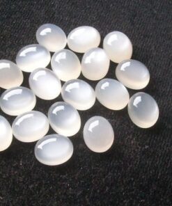 5x7mm Natural White Moonstone Smooth Oval Cabochon