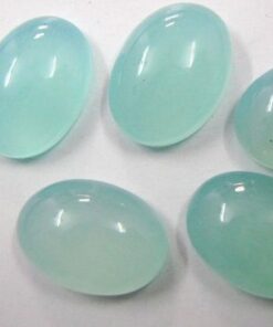 9x7mm Natural Aqua Chalcedony Smooth Oval Cabochon