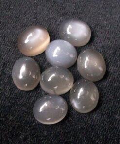 9x7mm Natural Gray Moonstone Smooth Oval Cabochon