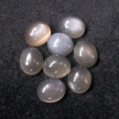 9x7mm Natural Gray Moonstone Smooth Oval Cabochon