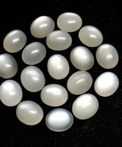 9x7mm Natural White Moonstone Smooth Oval Cabochon