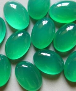 10x8mm Natural Green Chalcedony Smooth Oval Cabochon