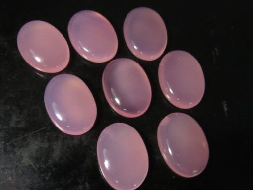 10x8mm Natural Pink Chalcedony Smooth Oval Cabochon
