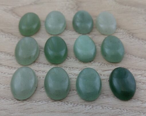 10x8mm Natural Green Aventurine Smooth Oval Cabochon