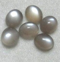10x8mm Natural Gray Moonstone Smooth Oval Cabochon