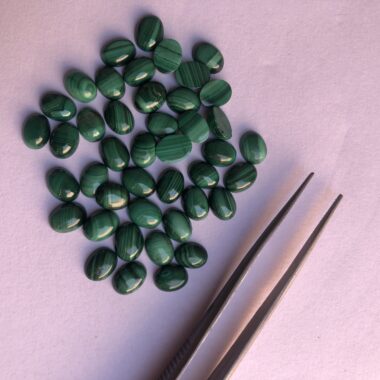 14x10mm Natural Malachite Smooth Oval Cabochon
