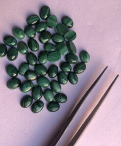 14x10mm Natural Malachite Smooth Oval Cabochon