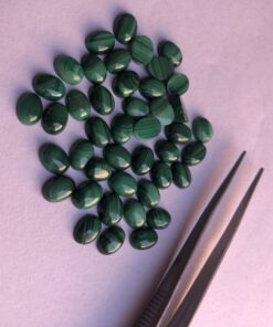 10x8mm Natural Malachite Smooth Oval Cabochon
