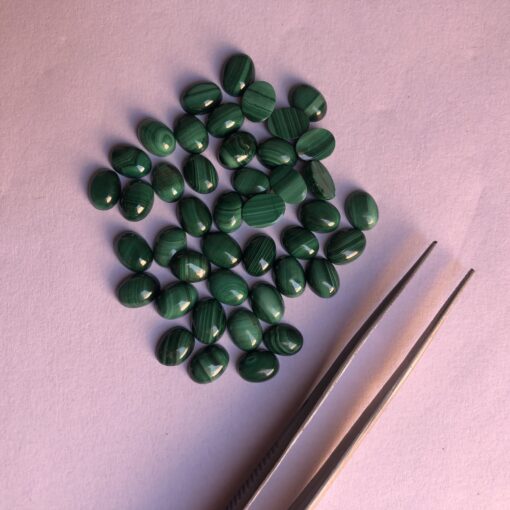 9x7mm Natural Malachite Smooth Oval Cabochon