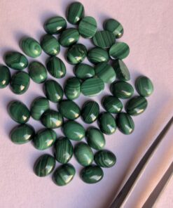 12x10mm Natural Malachite Smooth Oval Cabochon