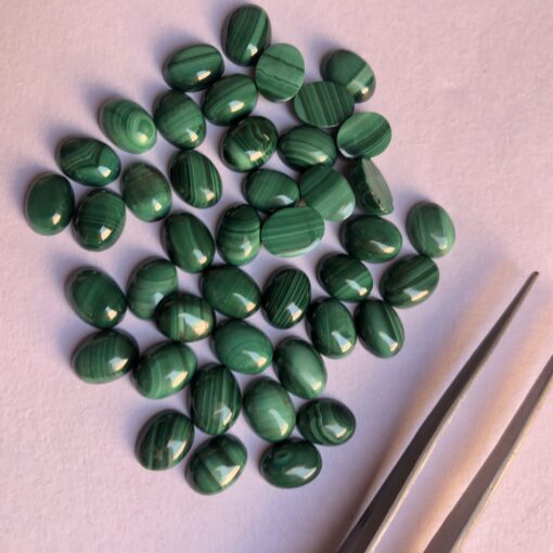 12x10mm Natural Malachite Smooth Oval Cabochon