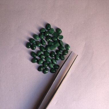 5x7mm Natural Malachite Smooth Oval Cabochon