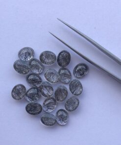 8x6mm Natural Black Rutile Oval Cabochon