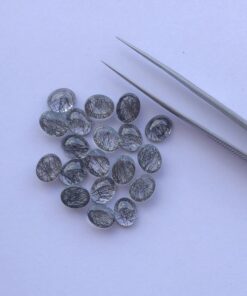 8x6mm Natural Black Rutile Oval Cabochon