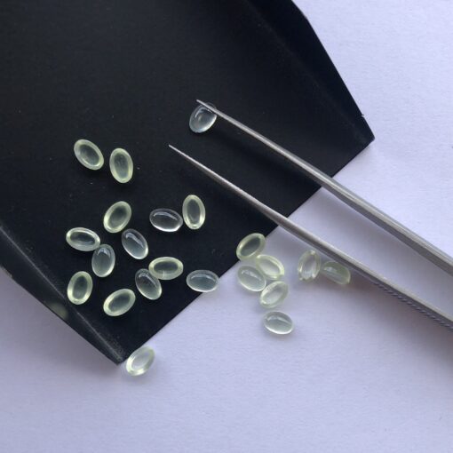 4x6mm Natural Prehnite Smooth Oval Cabochon
