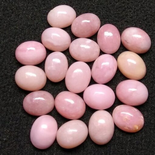 Natural Pink Opal Smooth Oval Cabochon