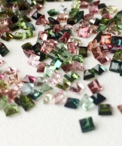 2mm Natural Multi Tourmaline Princess Cut Gemstone