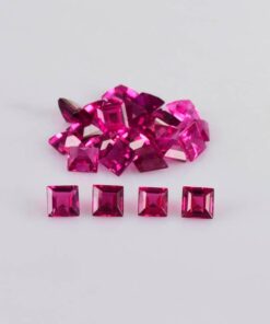 2mm Natural Pink Tourmaline Square Cut Gemstone