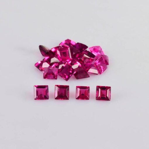 2mm Natural Pink Tourmaline Square Cut Gemstone