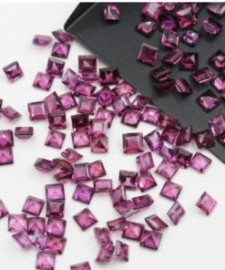 2mm Natural Rhodolite Garnet Princess Cut Gemstone