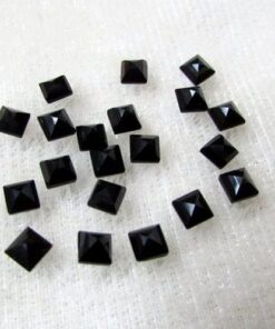 2mm Natural Black Spinel Princess Cut Gemstone